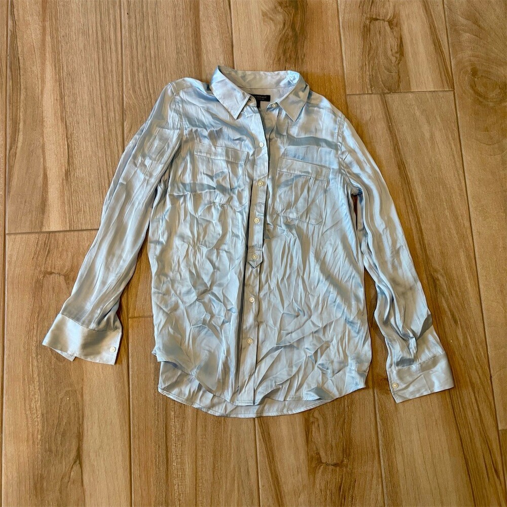 Banana Republic Dillon Classic Fit Shirt Womens XS Light Blue Button-Up